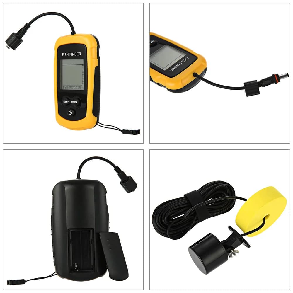 Alarme sonar portable 100M pour pêche en mer et lac - Détecteur de poissons avec transducteur et échosondeur