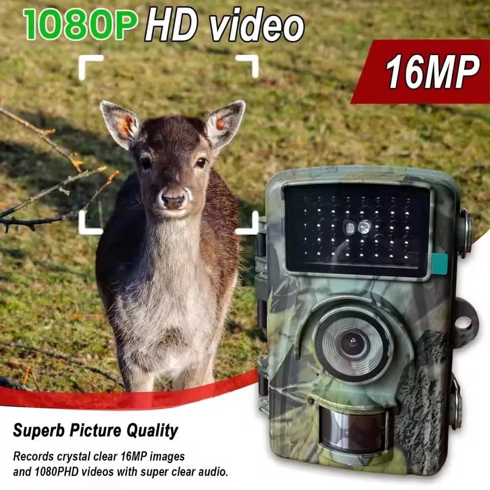 Caméra de chasse 16MP 1080P vision nocturne 940nm détection mouvement piège photo HD faune