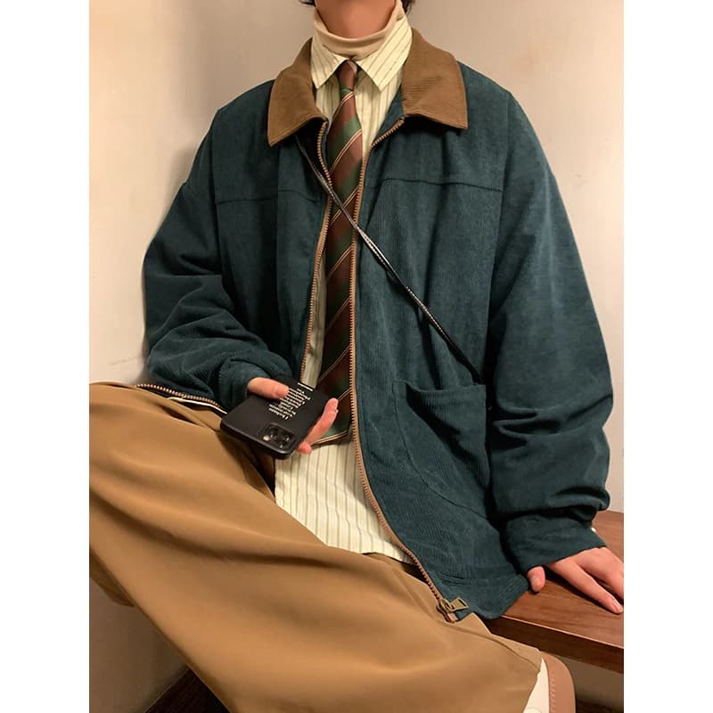 Veste bomber vintage américaine 2025 pour homme automne cargo ample coupe-vent tendance