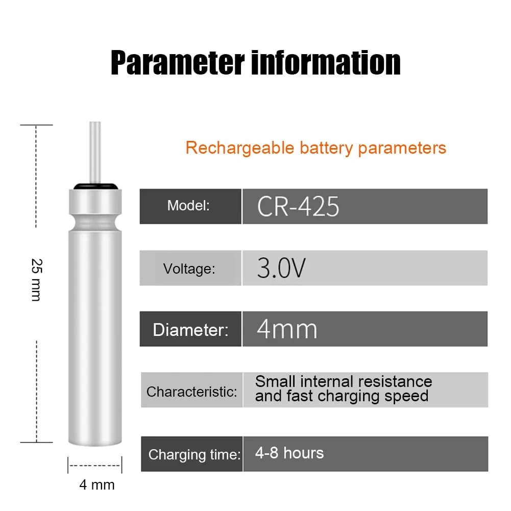Flotteur lumineux rechargeable USB pour la pêche de nuit CR425 3.7V avec batterie et accessoires
