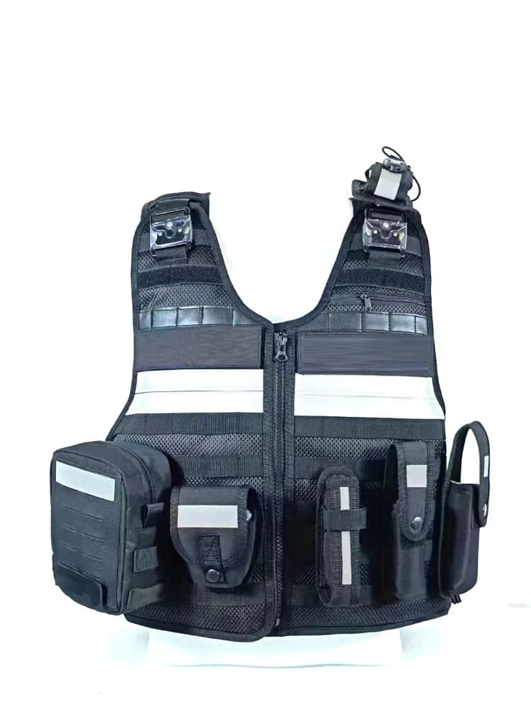 Veste tactique noire multifonction protection extérieure dégainage rapide jaune respirante réfléchissante démontage rapide