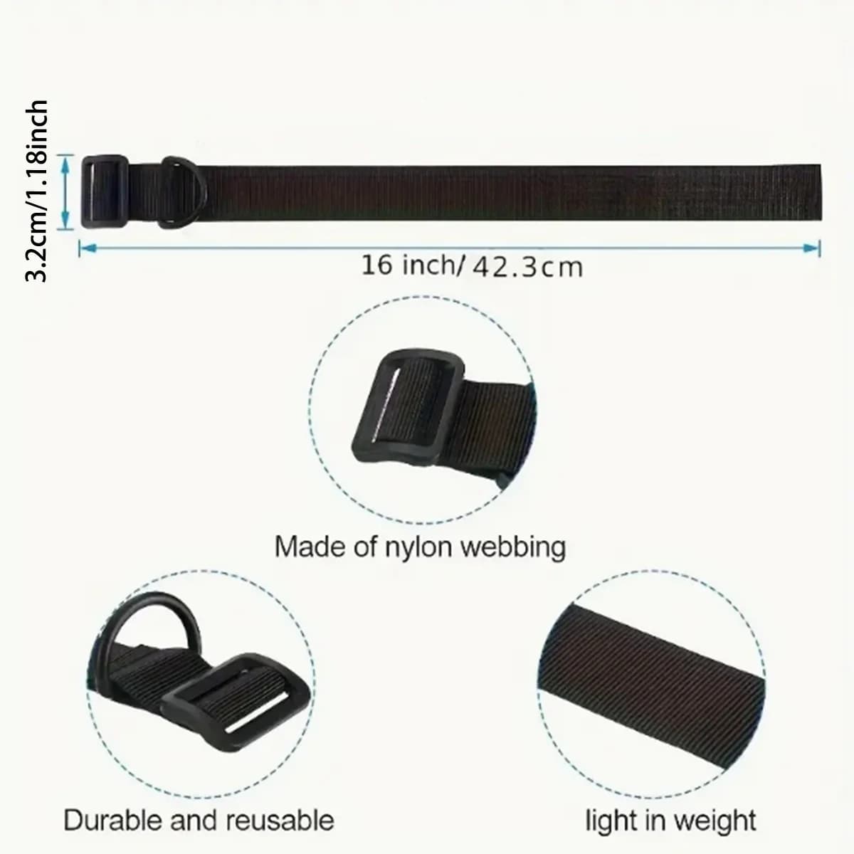 Adaptateur écharpe fusil anneau D nylon robuste noir fixation crosse pour pêche au fusil harpon