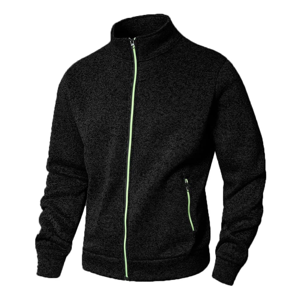 Cardigan à col montant homme zip printemps automne - Veste légère confortable pour pêche en mi-saison