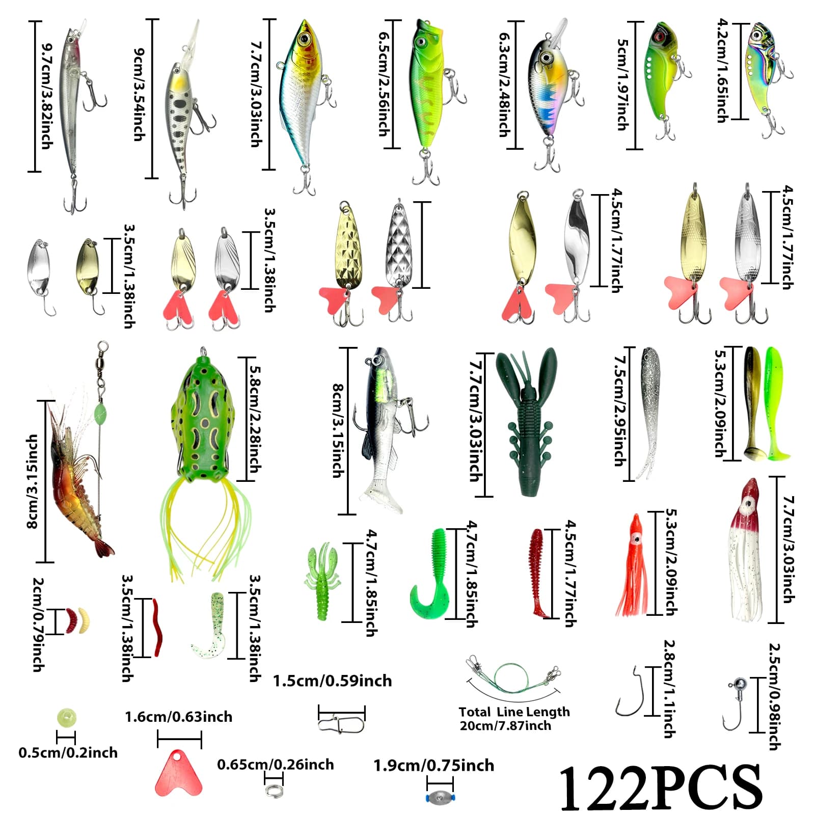 Kit 78-284 leurres pêche topwater - Accessoires montages pour bars truites saumons carnassiers