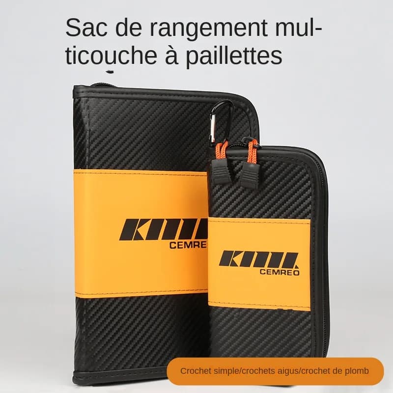 Porte-leurres grande capacité type portefeuille - Étui de transport durable pour spinnerbaits et leurres