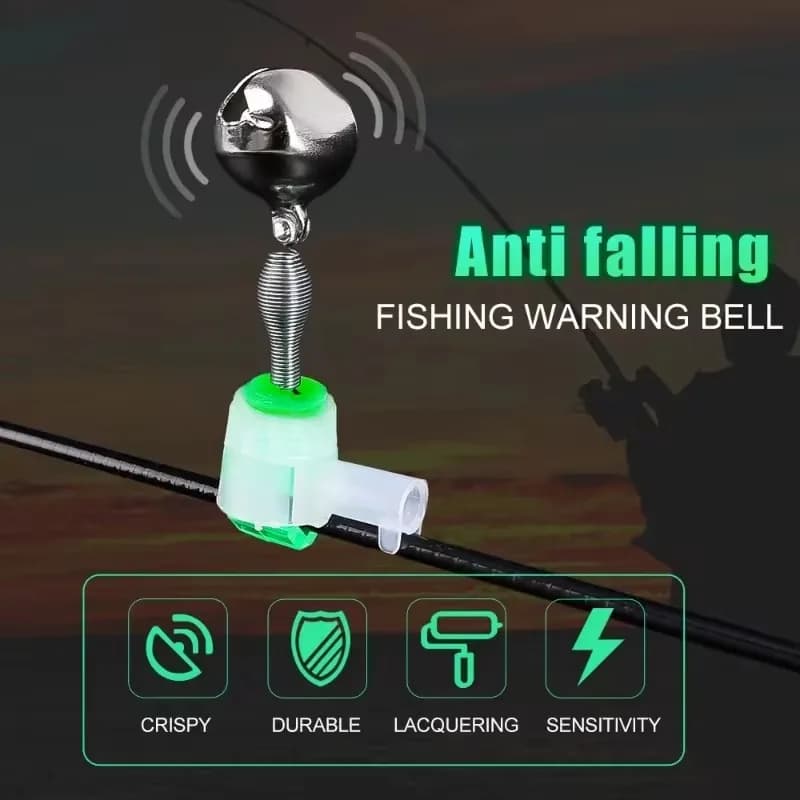 Cloche spiralée à clip pour détecter les touches, alarme sonore pour canne à pêche