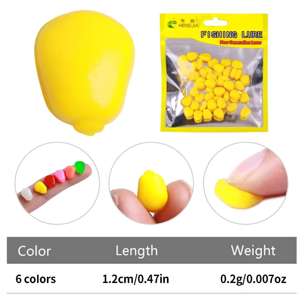 50 appâts souples flottants imitation maïs pour carpe - leurres bioniques topwater