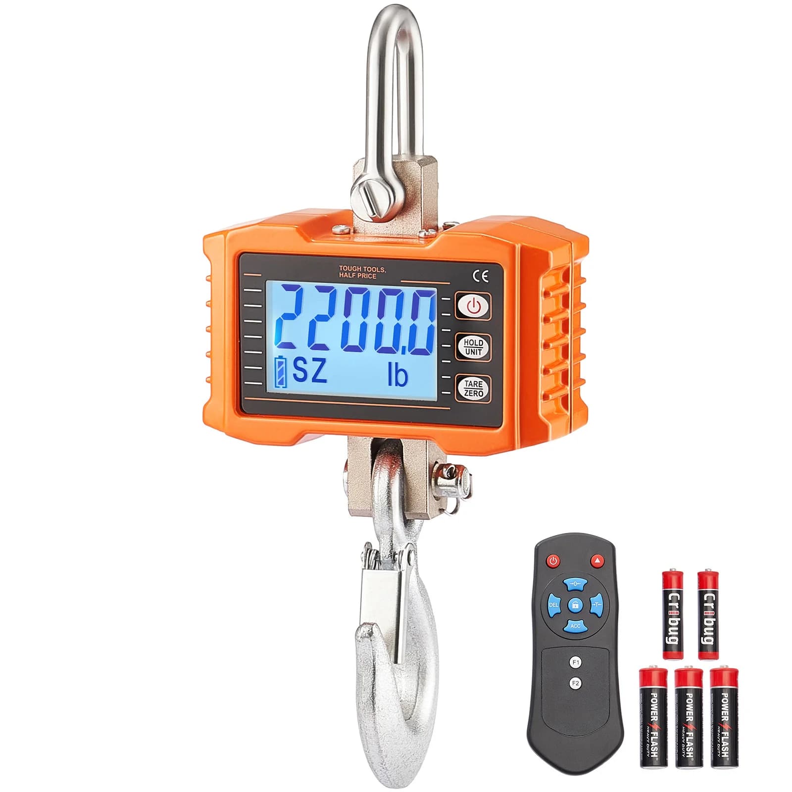 Balance gru numérique 1000kg/2000kg télécommande pêche industrielle LCD rétroéclairage