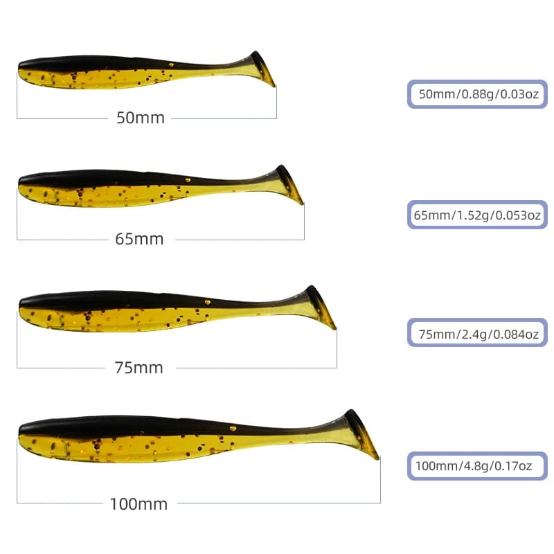 Leurres souples silicone MEREDITH Easy Shiner pour la pêche de la carpe, tailles 50mm 65mm 75mm 100mm