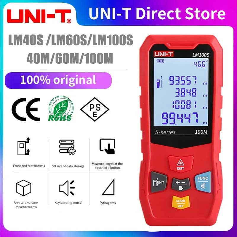 Télémètre laser UNI-T LM série 40-120m portable pour pêcheurs et techniciens extérieurs
