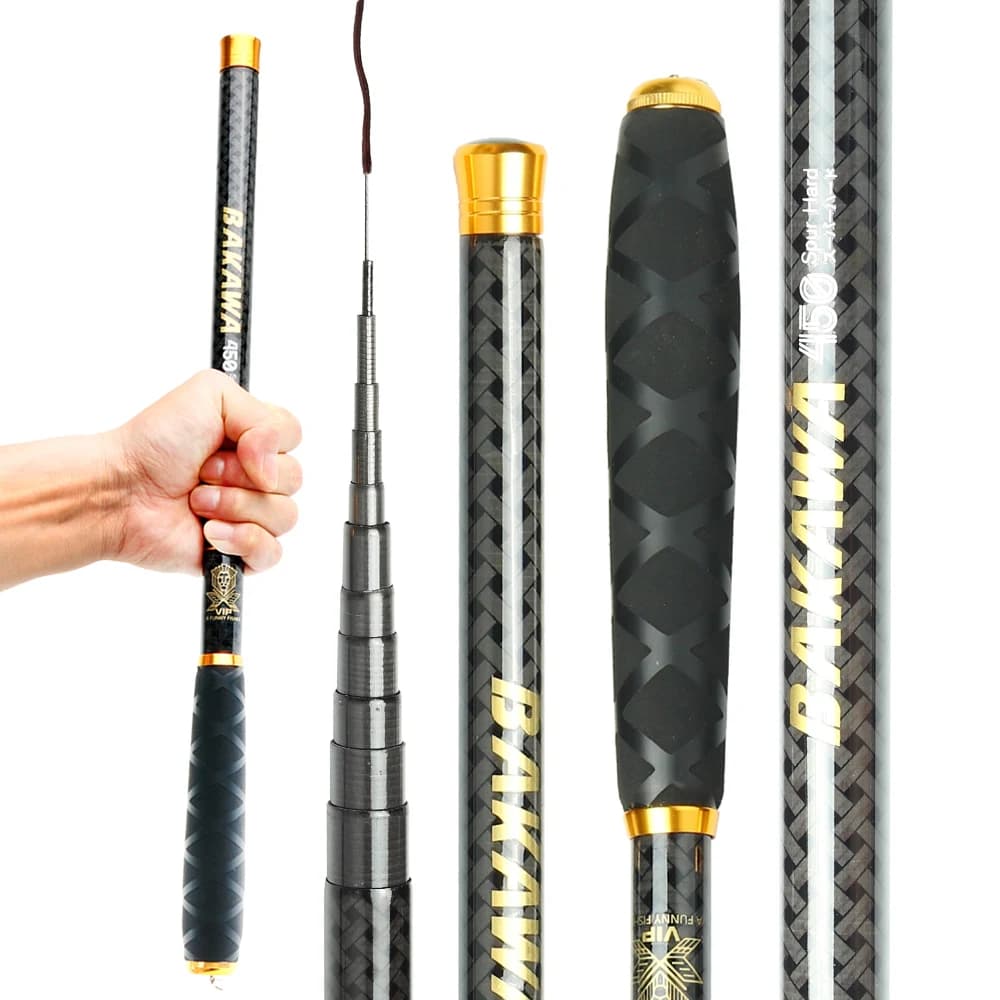 Canne télescopique feeder carpe 3.6m 7.2m carbone voyage pêche eau douce stream fishing - BAKAWA