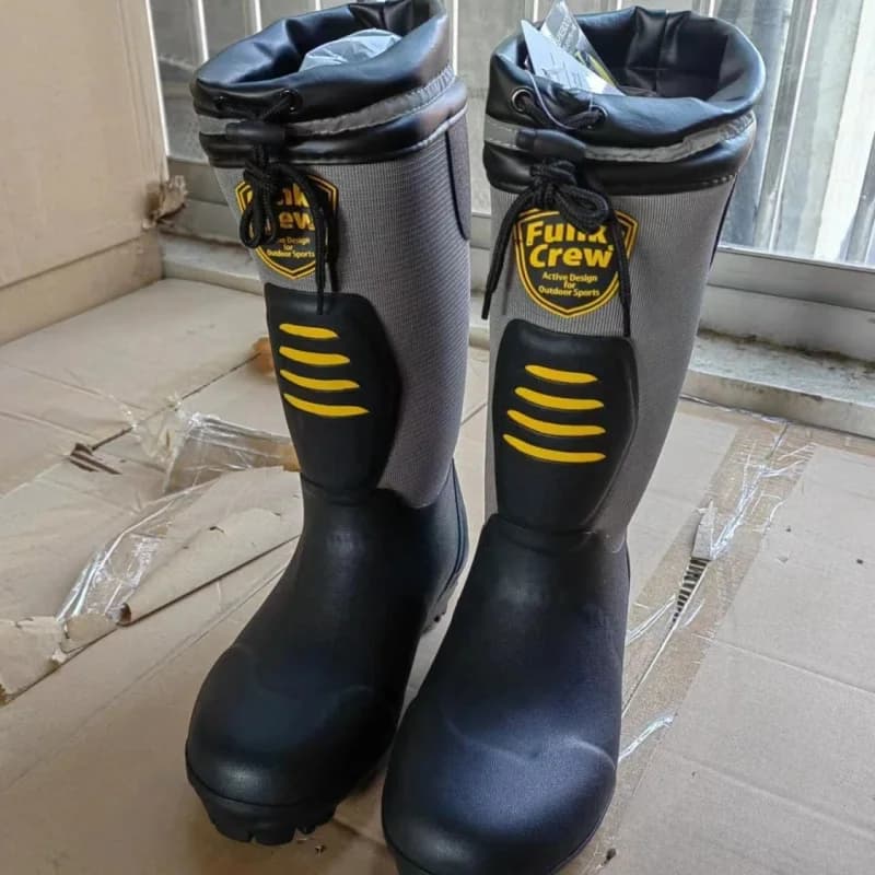 Bottes de pêche caoutchouc haute tube homme semelle cloutée anti-dérapante résistante morsures serpent