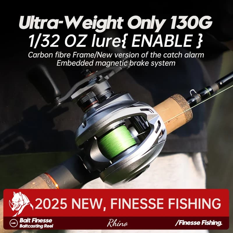 Moulinet Baitcasting ANATONO Silver Rhino 130g Ultralight BFS 7.0:1 8+1BB pour Pêche Salée 6KG