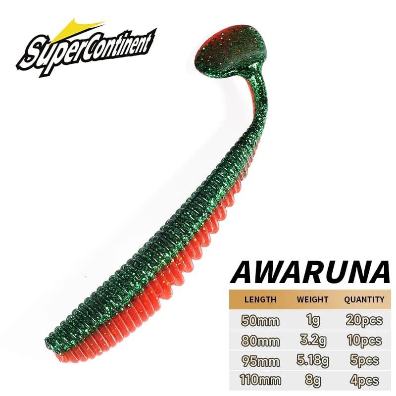 Leurres Souples Supercontinent 5cm à 11cm - Shads Silicone pour Carpe et Carnassiers