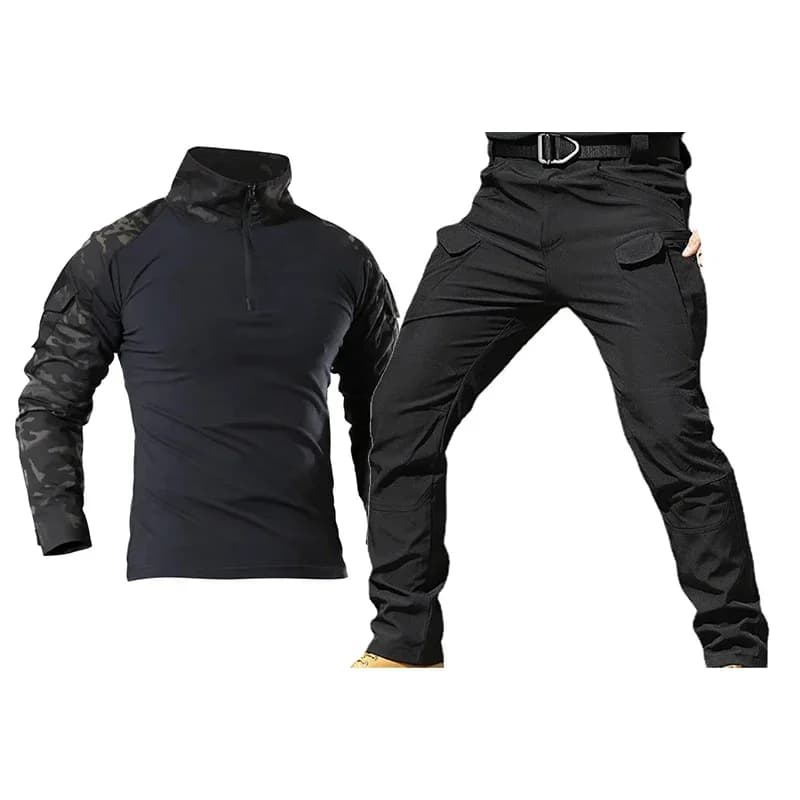 Uniforme tactique IL chasse pêche multicam noir vêtement airsoft randonnée ensemble technique