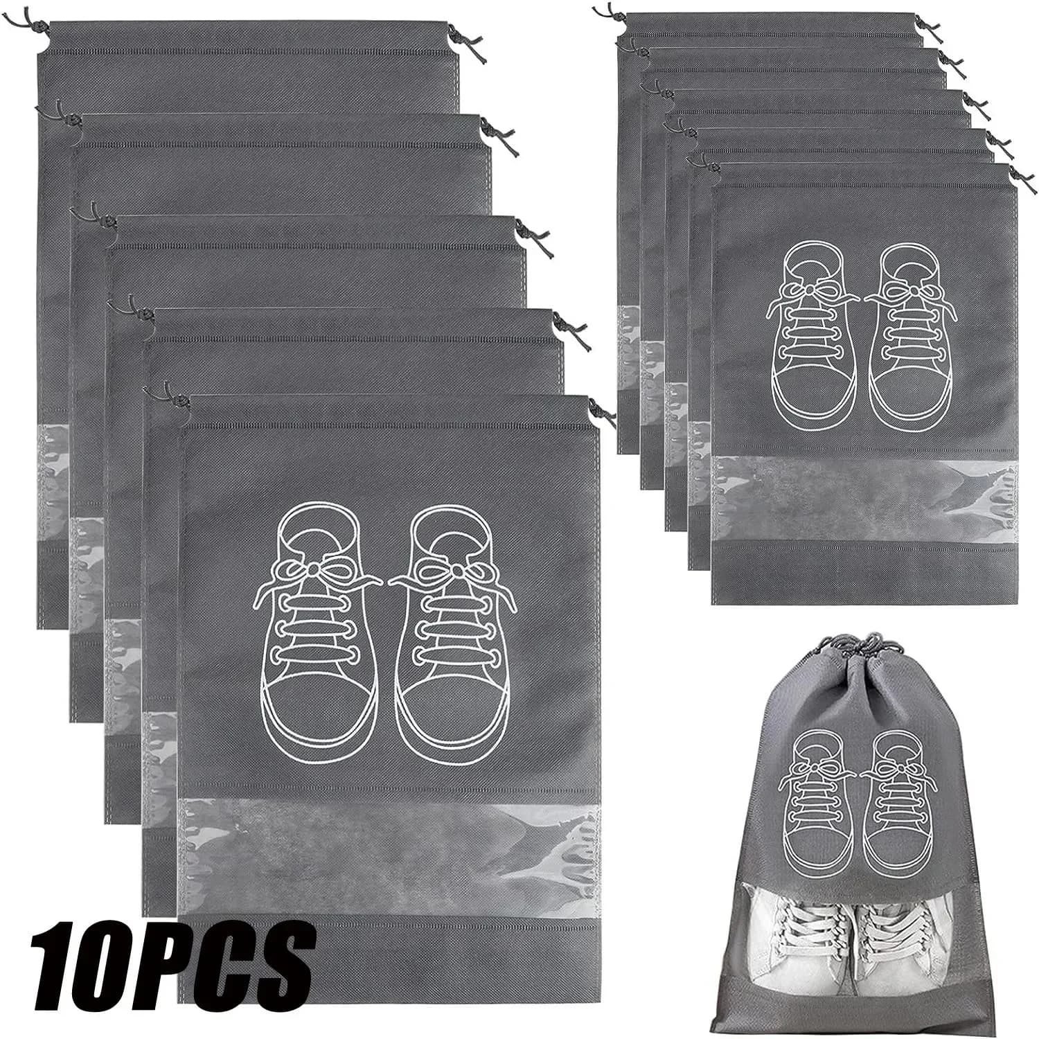 Sacs de rangement chaussures 5/10PCS non-tissés - Pochette voyage étanche organisateur chaussures portable