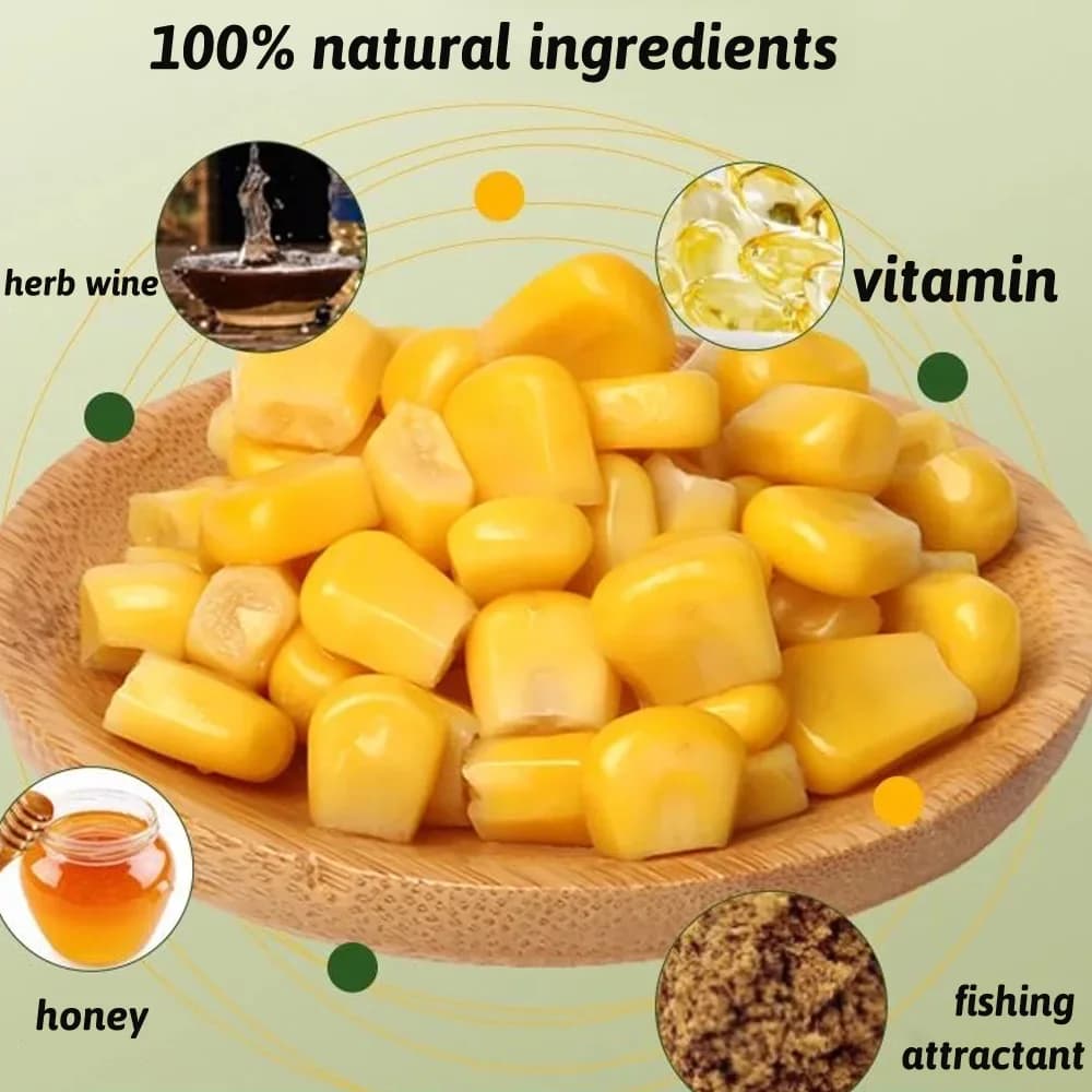Appât pêche carpe 150PCS maïs parfumé nutritionnel - amorce grain arôme musc pour morsure