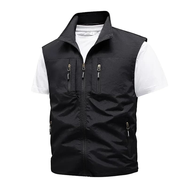 Veste de pêche sans manches homme été mesh multi-poches pour outils extérieur 5XL