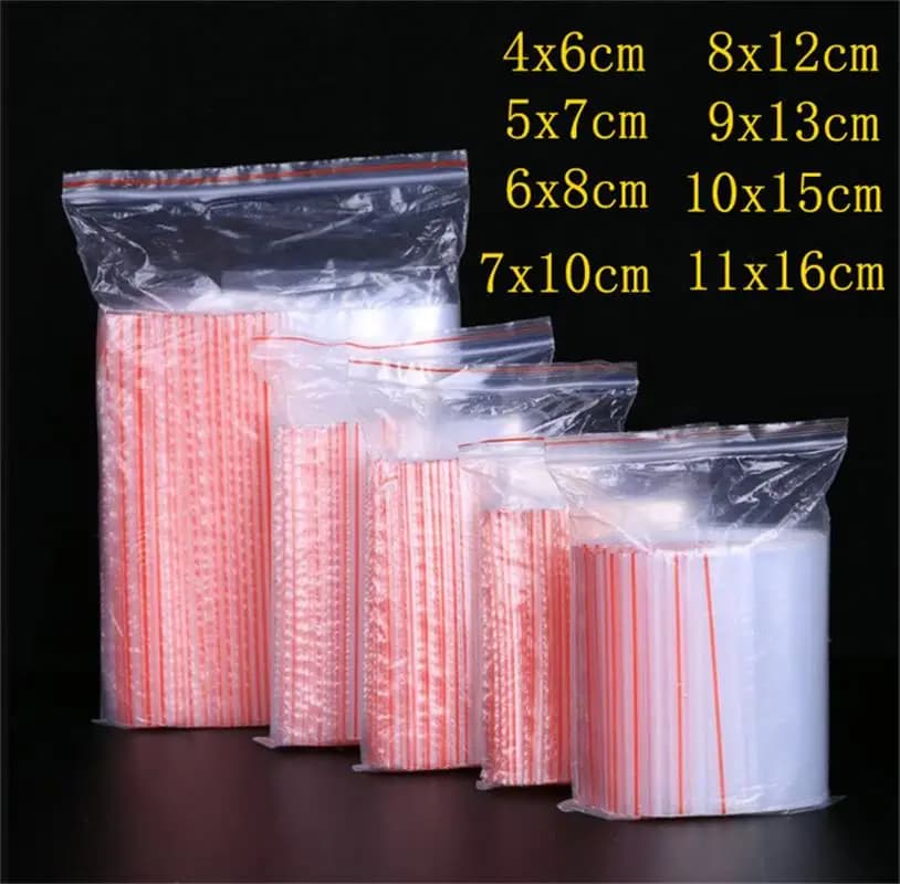 Sacs de rangement zippés transparents pour bijoux et aliments - Poches refermables étanches en gros