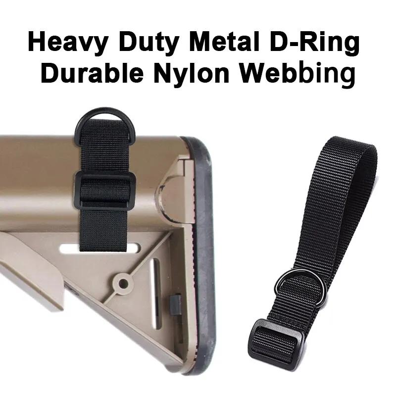Adaptateur écharpe fusil anneau D nylon robuste noir fixation crosse pour pêche au fusil harpon