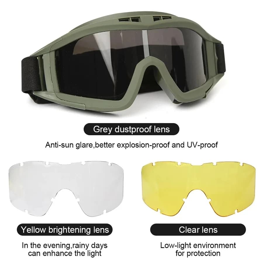 Lunettes tactiques anti-explosion pour paintball, airsoft et pêche extrême - Protection anti-impact