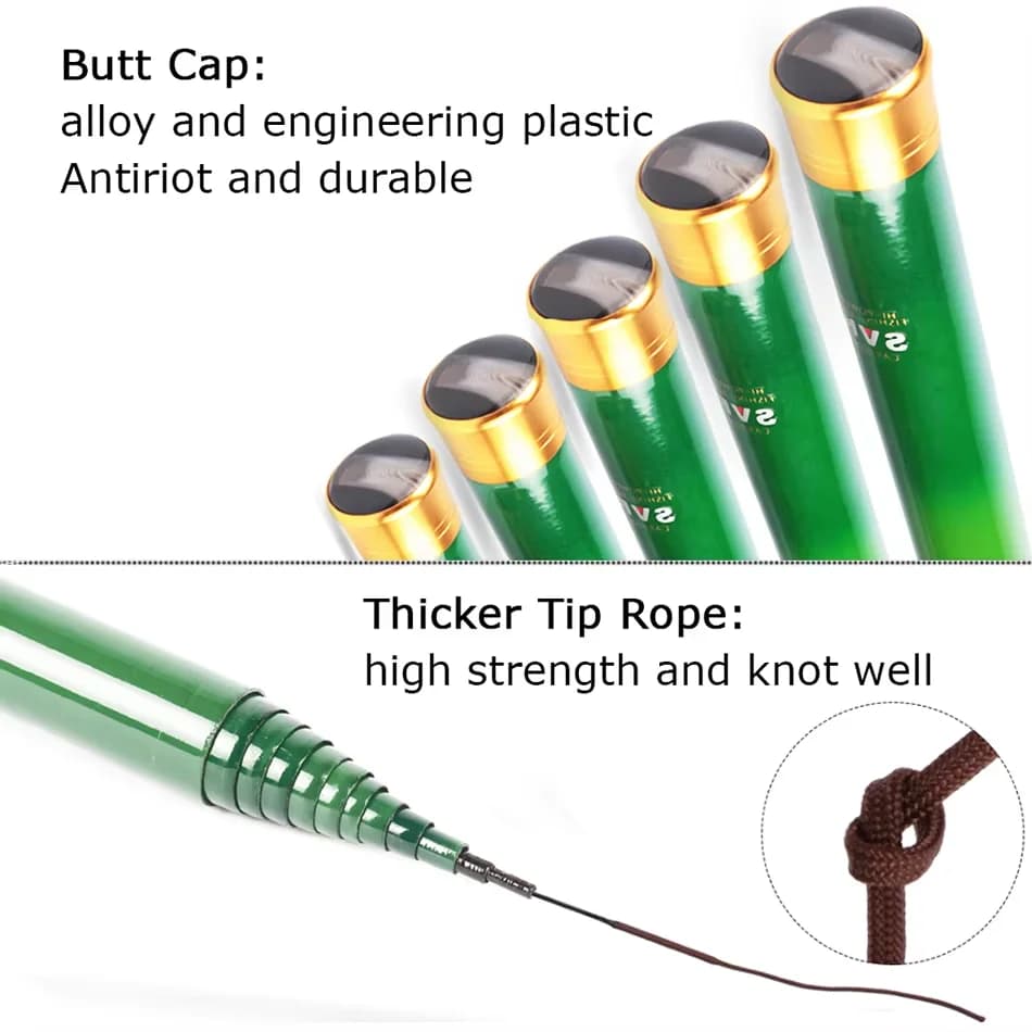 Canne télescopique carpe feeder carbone Goture 3m à 7.2m ultra légère pour pêche voyage et tenkara