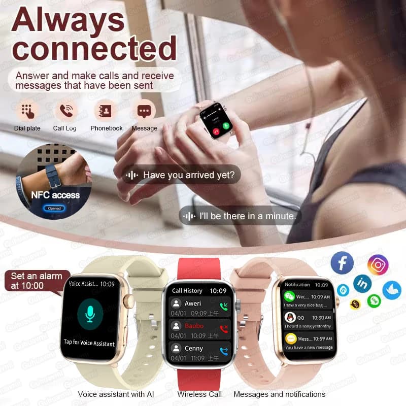 Montre diagnostic IA 2025 - Surveillance tension artérielle, HRV+PPG, IP68 NFC pour santé pêcheurs