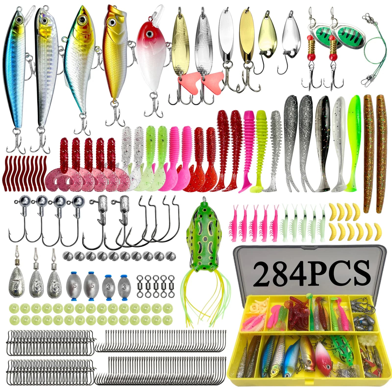 Kit 78-284 leurres pêche topwater - Accessoires montages pour bars truites saumons carnassiers