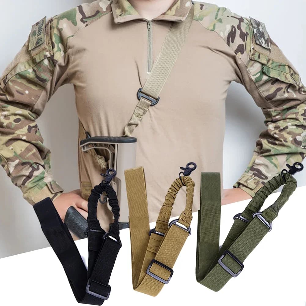 Bretelle tactique réglable pour fusil pêche, système élastique 1/2/3 points randonnée