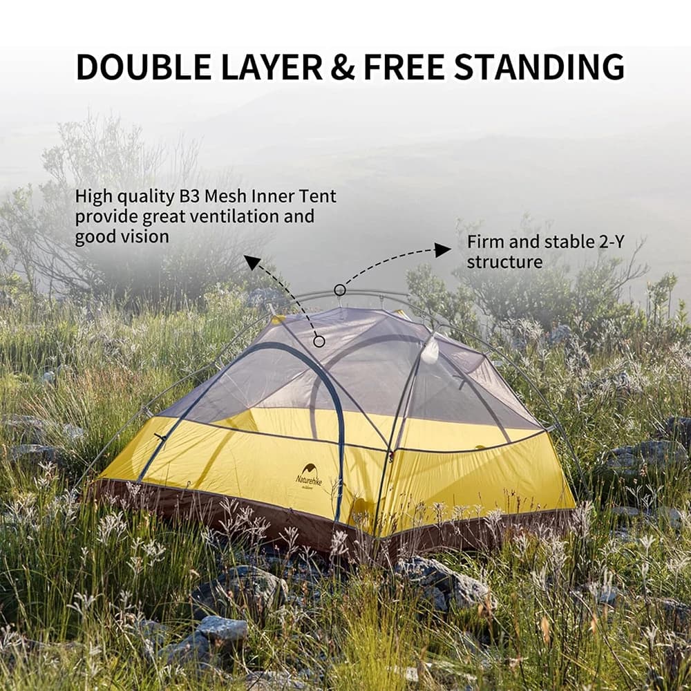 Tente 4 saisons 2 personnes Naturehike Star-River waterproof pour pêche et randonnée