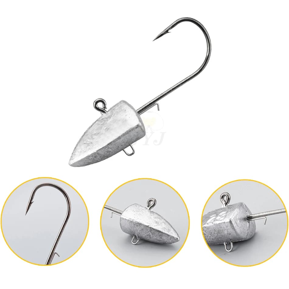 Hameçon Triangle Head NED 7 grammages différents pour leurres souples et vers artificiels