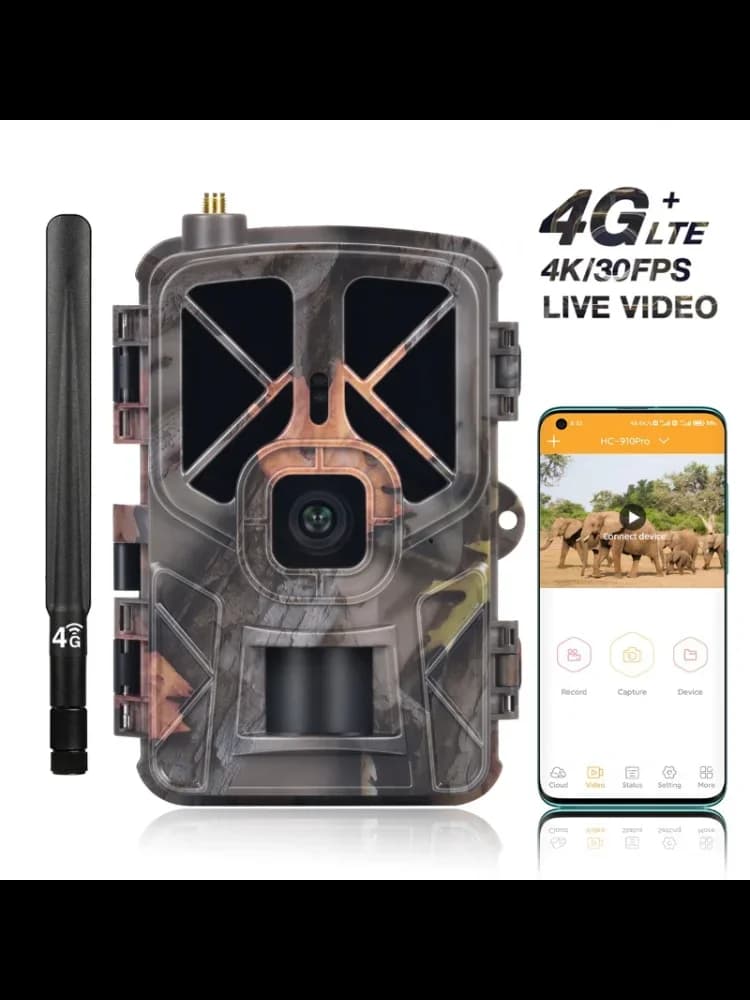 Caméra wildlife 4G 30MP 2.7K étanche IP65 avec application mobile pour contrôle total