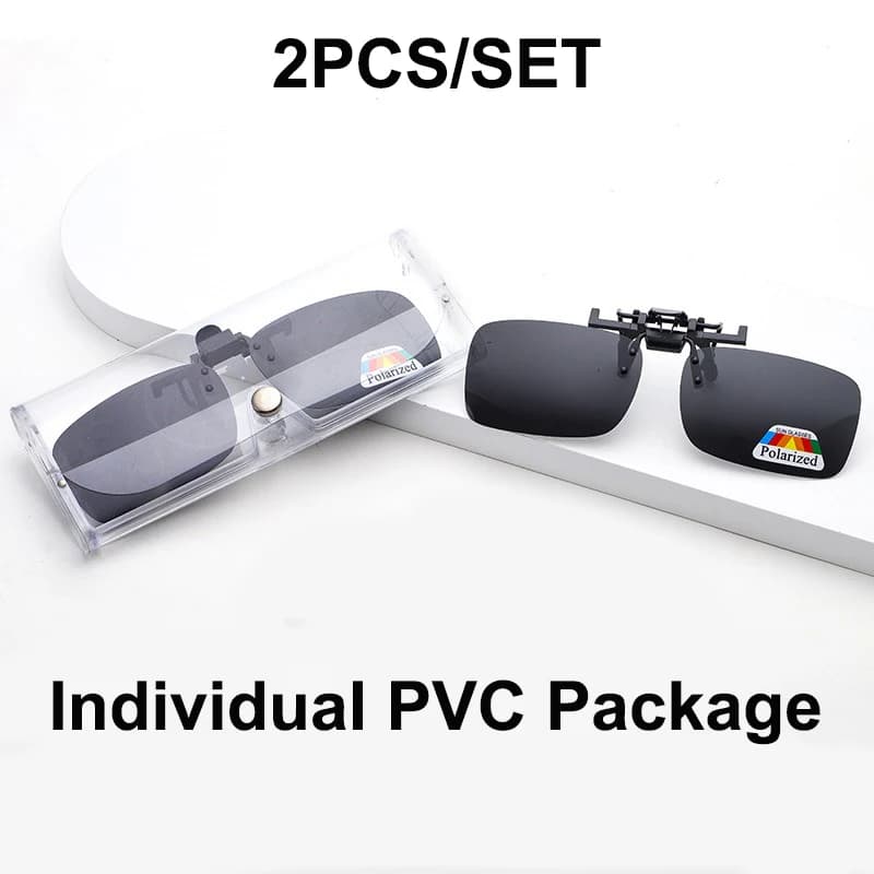 Kit 2 lunettes clip polarisées - Pour myopes conduite pêche vision nocturne protection solaire