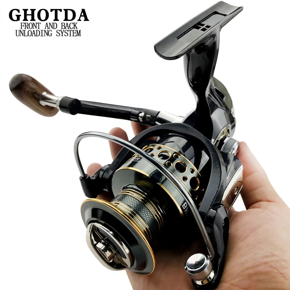 Moulinet spinning surfcasting 2000 à 7000 ultra-léger max drag 12kg ratio 5.2:1 pour pêche en mer jigging et surfcasting