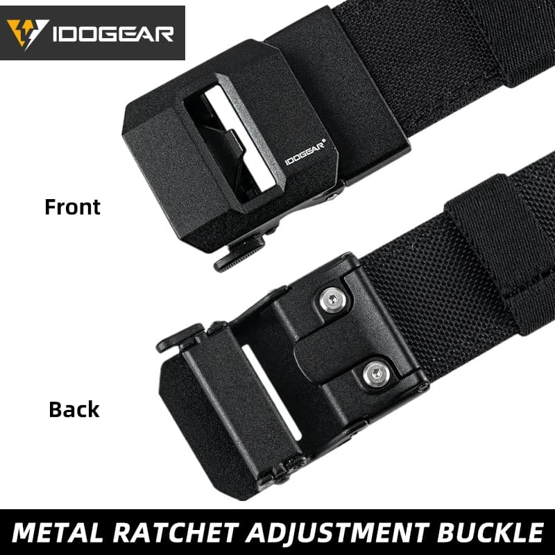 Ceinture tactique dure IDOGEAR 1.5" avec boucle automatique métal pour IPSC et pêche sportive