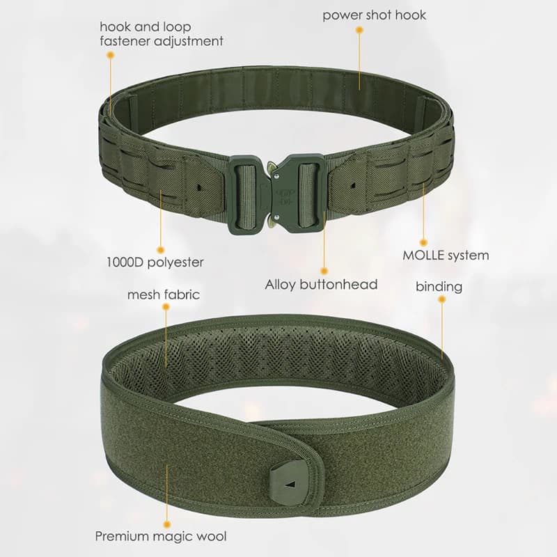 Ceinture tactique 3 en 1 boucle rapide Molle combat tir pêche ceinture intérieure support dos