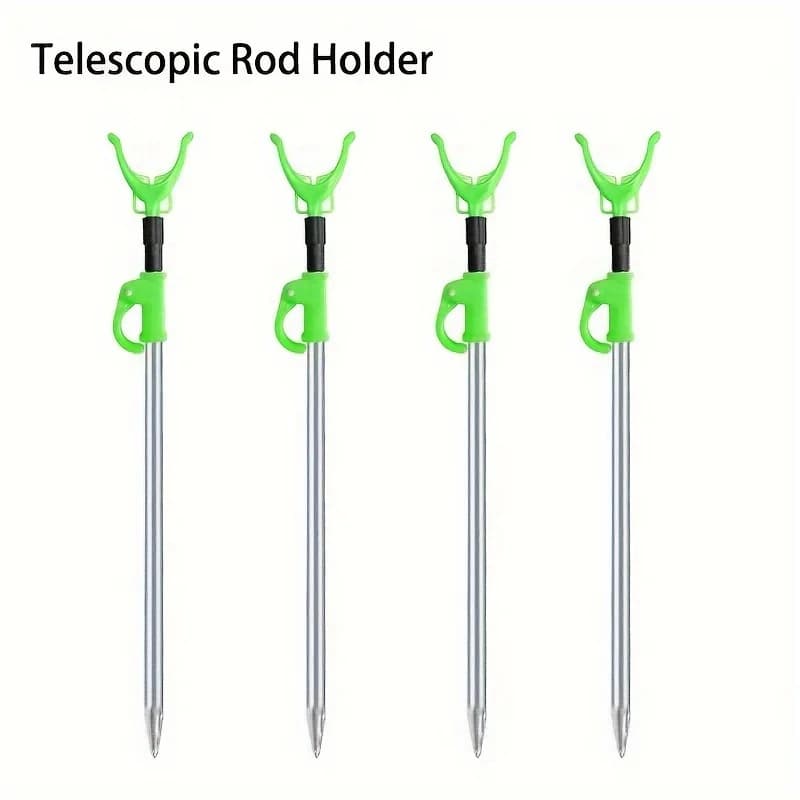 Support de canne télescopique en alliage d'aluminium premium - Double porte-canne compact et robuste