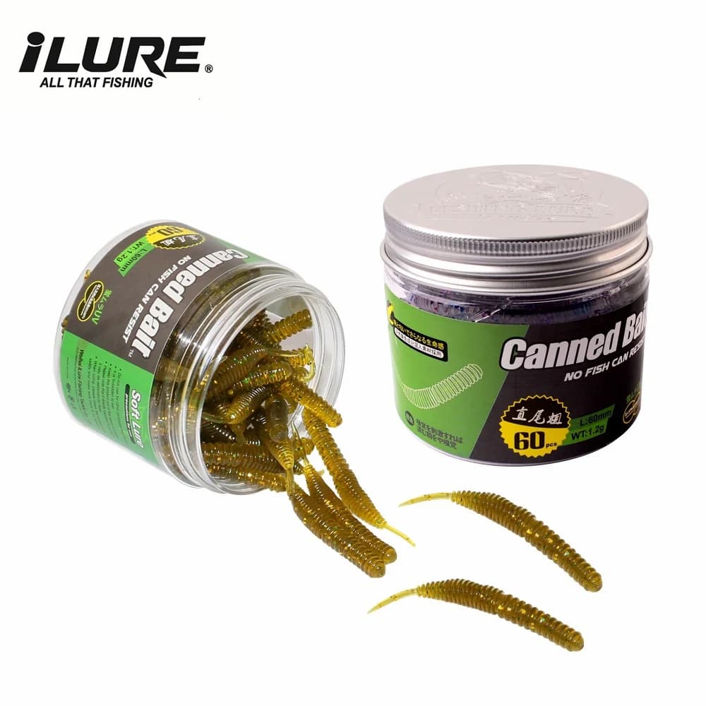 Leurre souple appât poisson 6cm 60 pcs pour pêche du bar et carnassiers en mer avec odeur