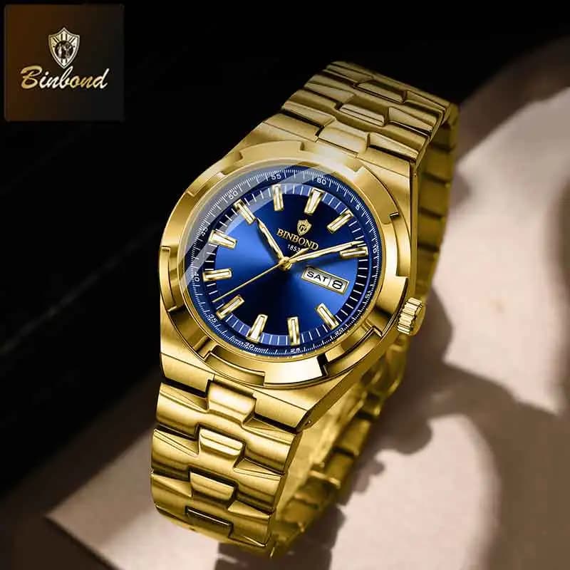 Montre homme luxe quartz sport étanche acier inoxydable lumineuse date semaine montre bracelet reloj