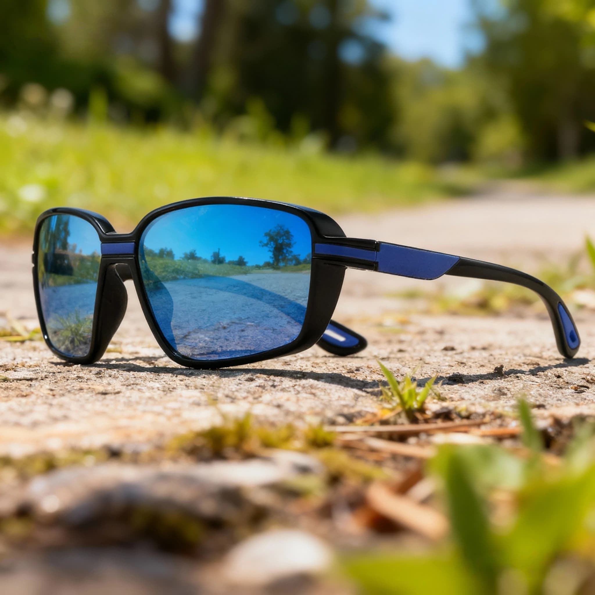 Lunettes de pêche polarisées sport carrées oversize - Protection UV400, ajustement enveloppant pour pêcheurs