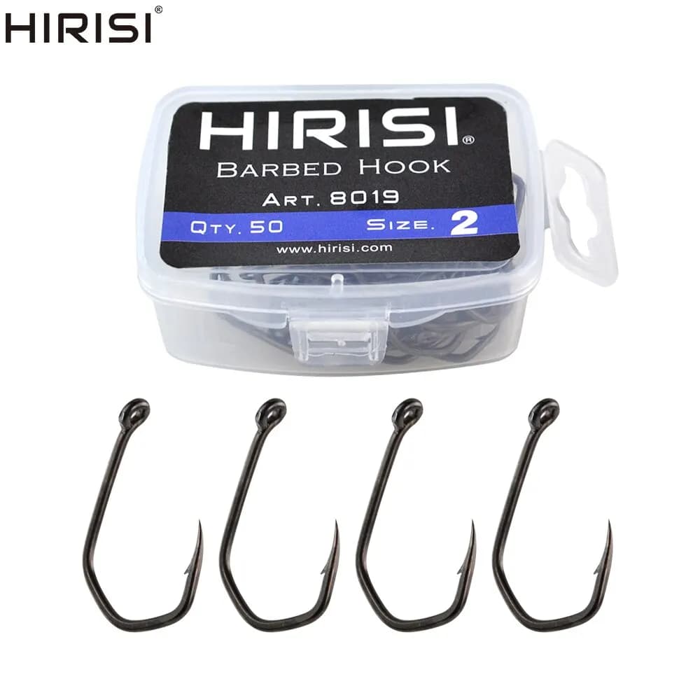 Hameçons de pêche à la carpe Hirisi en acier haute teneur en carbone, avec revêtement PTFE