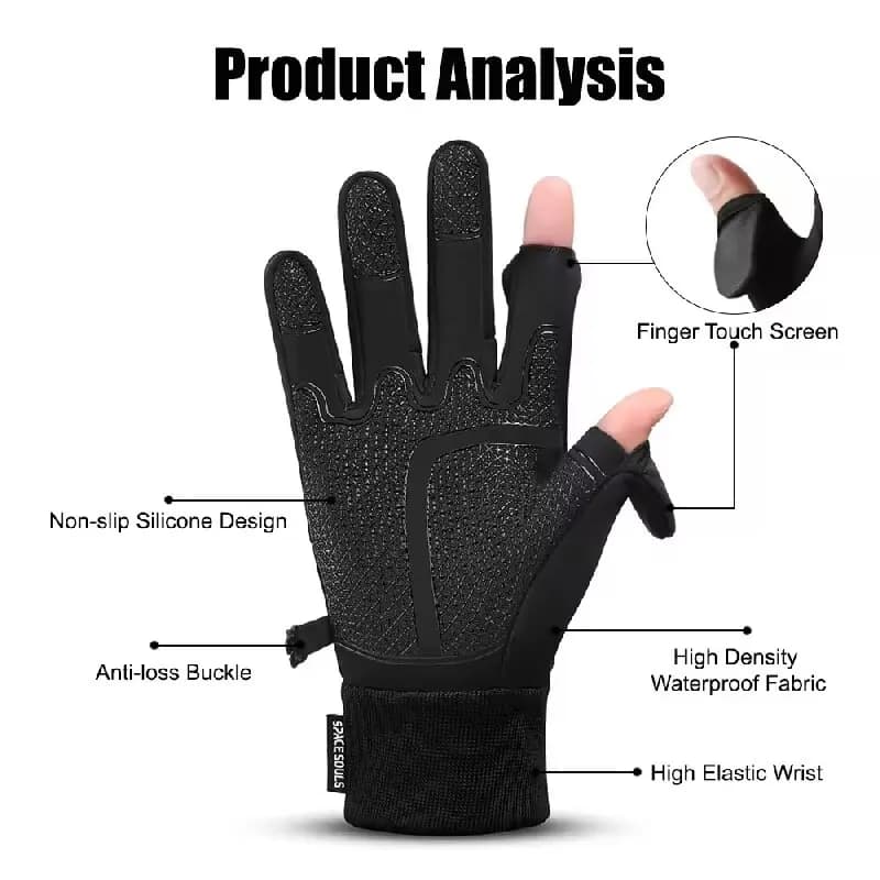 Gants d'hiver imperméables et coupe-vent pour hommes et femmes - Pêche, ski, vélo et running par grand froid