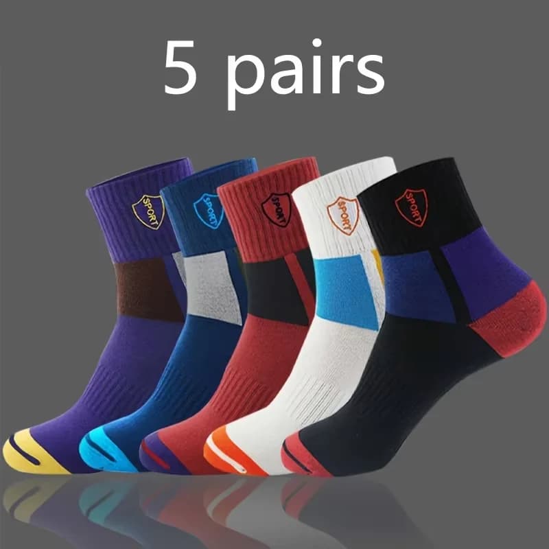 Chaussettes mi-mollet homme coton toutes saisons pêche randonnée couleur unie versatile