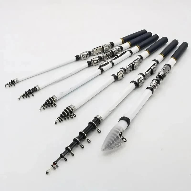 Canne à pêche télescopique fibre de carbone BRAVMACK 1.5m à 3m spinning haute qualité matériel pêche