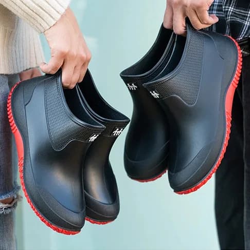 Bottes de pluie couple légères antidérapantes pour pêche et cuisine PVC basse