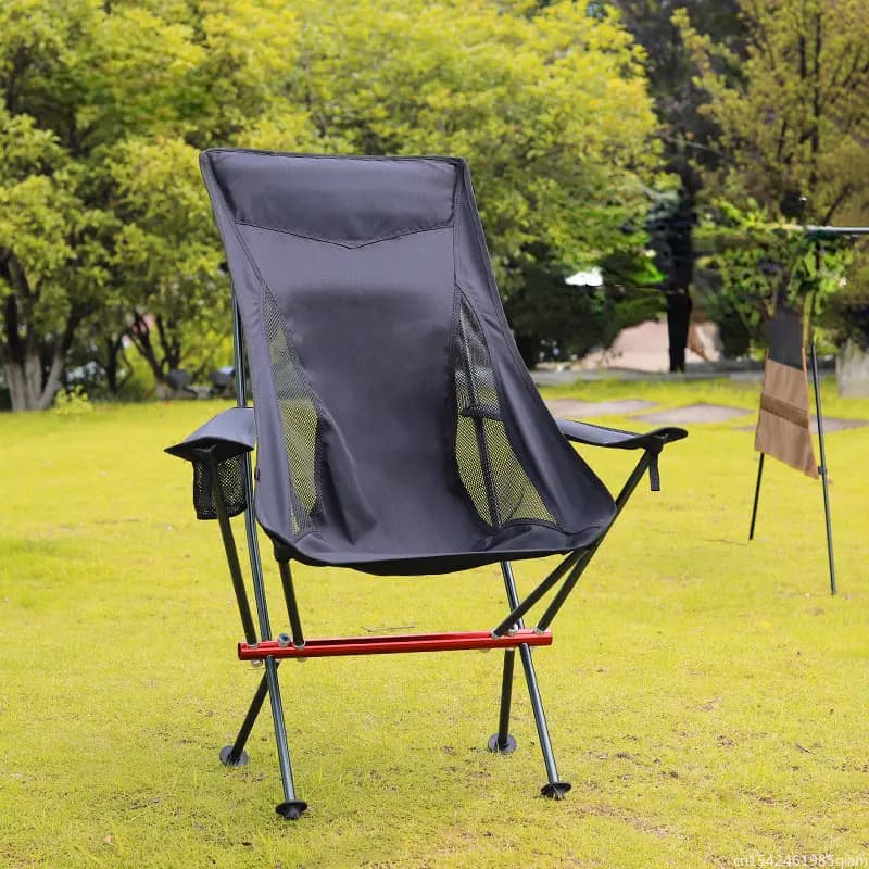 Siège pêche pliant Oxford allongé - Chaise camping portable pour BBQ et plage
