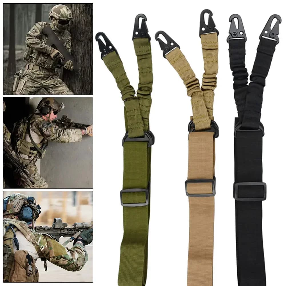Bretelle tactique réglable pour fusil pêche, système élastique 1/2/3 points randonnée