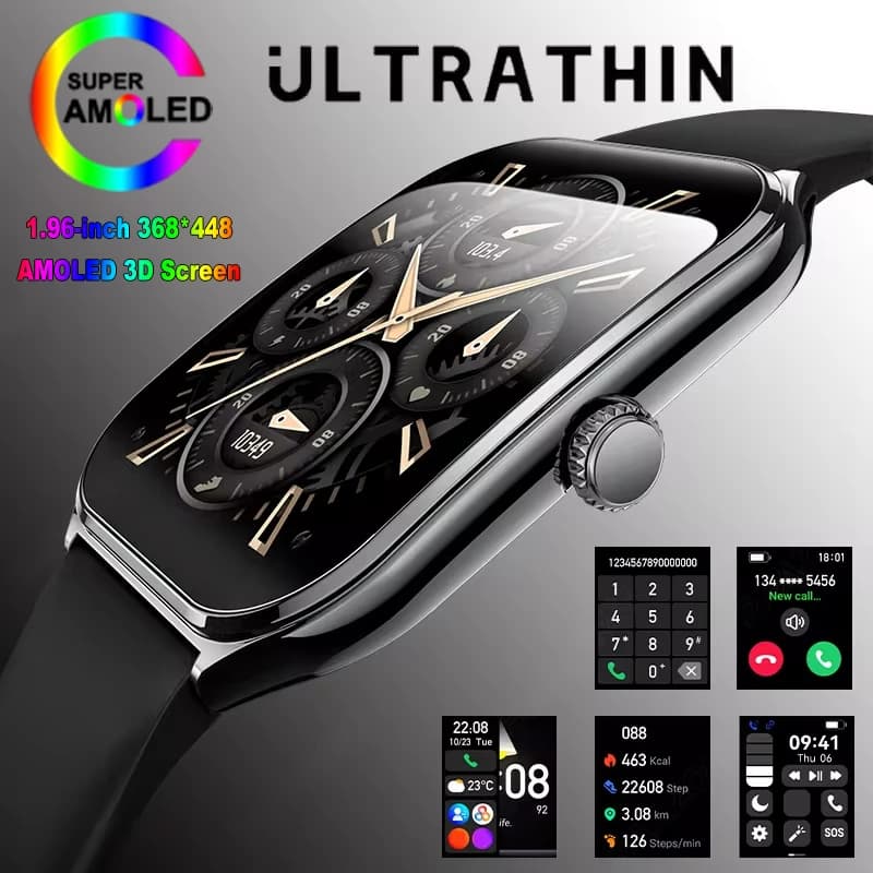 Smartwatch ultra-mince OPPO avec écran AMOLED HD et affichage permanent - Montre sport étanche