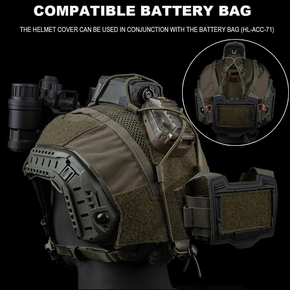 Housse camouflage Gen 4 pour casque Ops-Core FAST pêche avec poche batterie NVG
