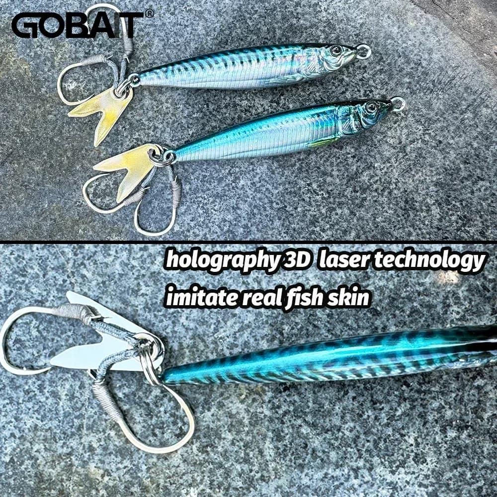 Leurre métal jig 20g 30g 40g avec yeux 3D laser pour pêche verticale, spinning et pêche au leurre